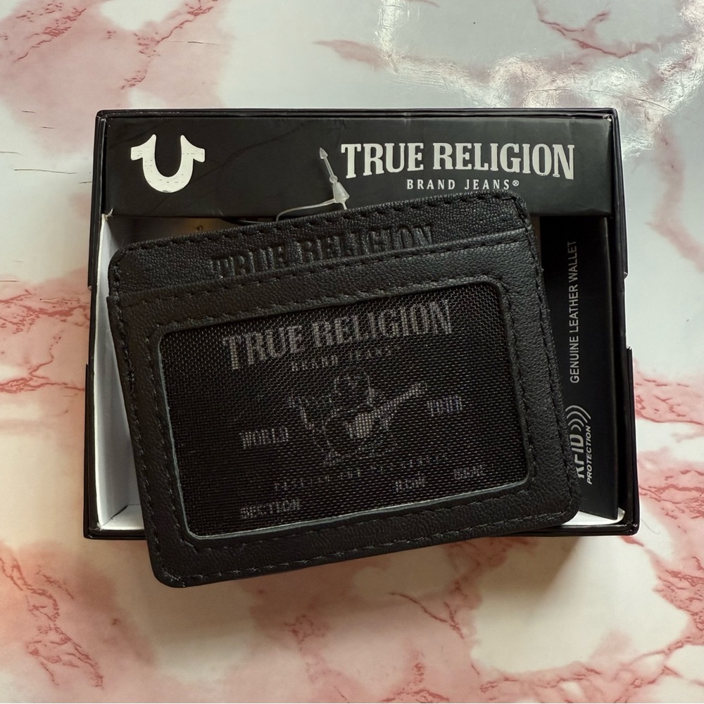 True Religion Black Leather Wallet